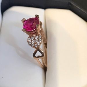 14k yellow gold ring with ruby